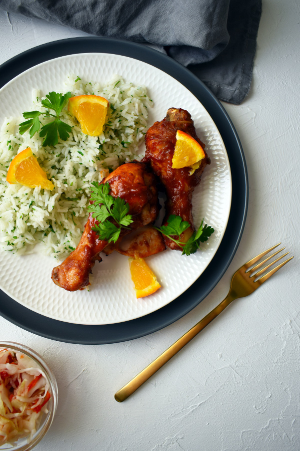 mézes ketchupos csirkecomb narancsosan