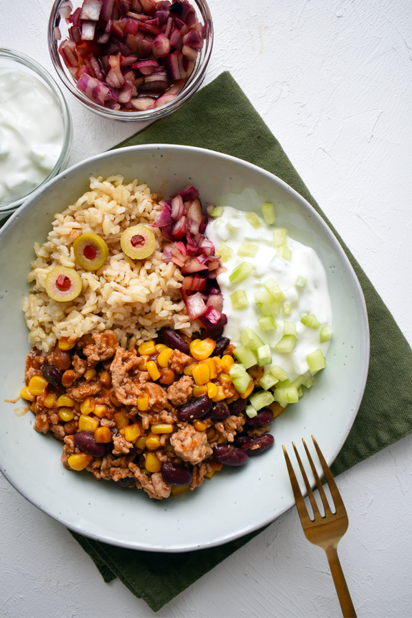 egészséges burrito tál